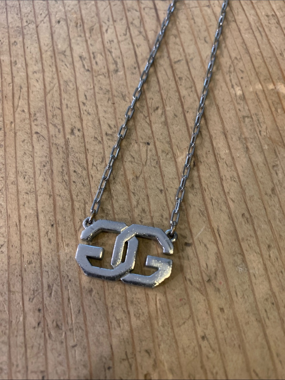 Givenchy silver double G necklace vintage authentic